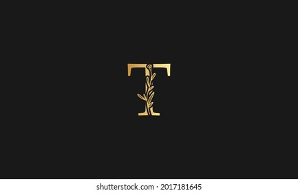 Initial Letter t Botanical Nature Flower  integrated inside Vector Logo Template Design