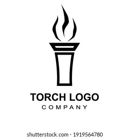 Initial Letter T Burning Torch Fire Flame with Pillar column logo design inspiration with law icon and shield.