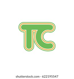 initial letter t and c. tc monogram outline logo