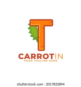 Initial Letter T Carrot Logo Design Vector. Designed for Web Site Design, Logo, App, UI