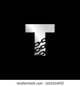 Letra inicial T con cadena