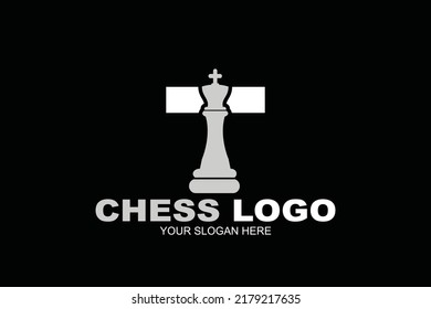 initial Letter T chess king logo