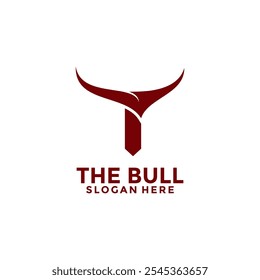 Letra inicial T combinação com Bull Horn logotipo do vetor inspiração