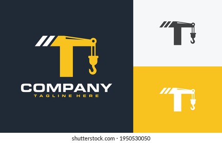 initial letter T crane logo