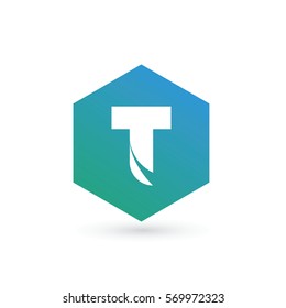 initial letter t creative geometric logo typography design for brand and company identity. gradient green and blue color