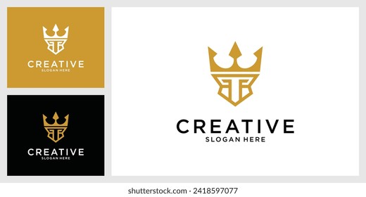 Anfangsbuchstabe T mit Kronsymbol-Vektordesign