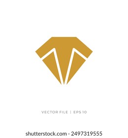 initial letter T diamond gold logo