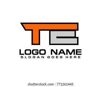 Initial letter T & E logo template vector