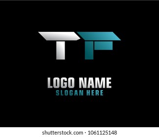 Initial letter T F logo template vector