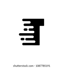 Initial Letter T Fast Speed Logo Design Template