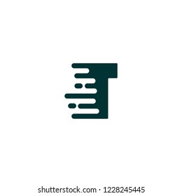 Initial Letter T Fast Speed Logo Design Template