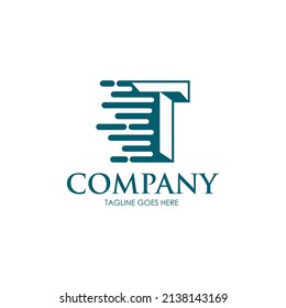 Initial Letter T Fast Speed Logo Design Template