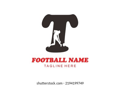 initial Letter T football  logo