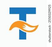 Initial Letter T Fox Logo Design Concept With Fox Tail Symbol