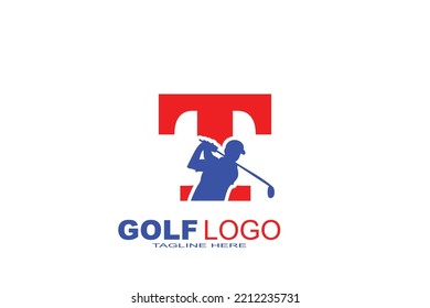 letra inicial logotipo de golf T
