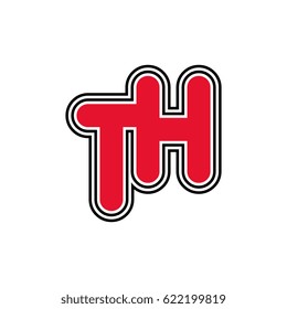 initial letter t and h. th monogram outline logo