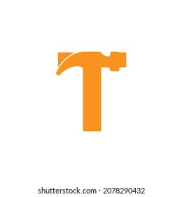 Initial Letter T Hammer Logo Design Inspiration