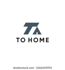 Initial letter T and Home logo design