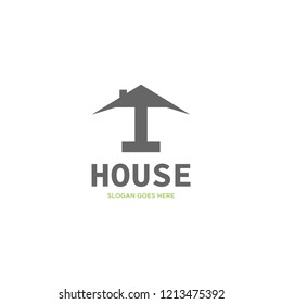 Initial Letter T House Real Estate Logo Design 