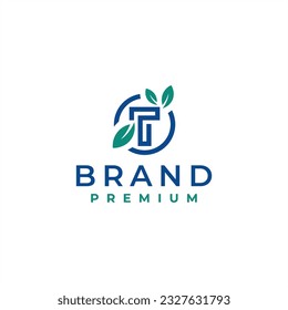 letra inicial diseño del logotipo de la naturaleza foliar