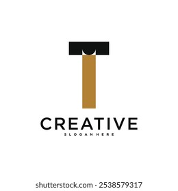 Initial letter T logo, abstract concept design. Premium Vector