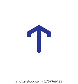 initial letter T logo and arrow, line art style design template