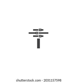 Initial Letter T Logo, combination with Equaliser, Usable for Business and Branding Logos, creative design, icon or symbol logo