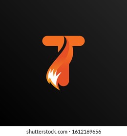 Initial Letter T Logo Design with Foxtail Element