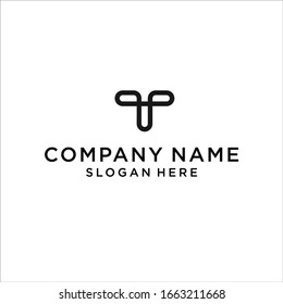 initial letter t logo design vector illustration template