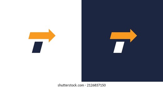 The initial letter T logo design combination of a unique and modern direction symbol