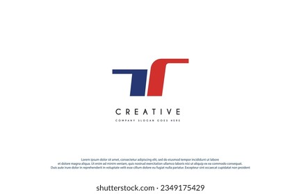 Diseño del logotipo de la letra T inicial. Usable para logotipos de empresas y marcas. Elemento de plantilla de diseño de logotipo de vectores planos.