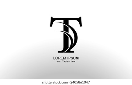 Plantilla vectorial de diseño del logotipo de la letra T inicial.