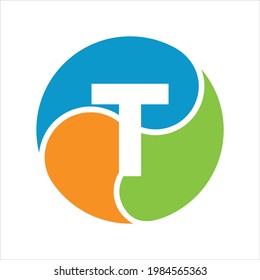 Initial letter T logo designs. Letter T Colorful vector logo design template