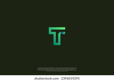 Initial letter T Logo. Geometric Shape Letter Origami Style isolated on Dark Background. Flat Vector Logo Design Template