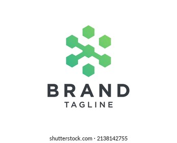 Initial Letter T Logo. Green Geometric Shape Linear Style isolated on White Background. Usable for Business and Branding Logos. Flat Vector Logo Design Template Element.