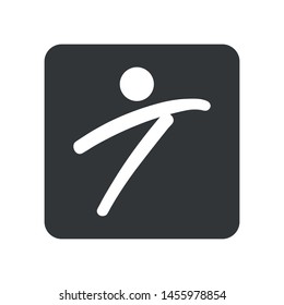 Initial letter T logo with human figure symbol logo