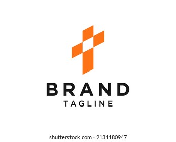 Initial Letter T Logo. Orange Sign T Letter Style isolated on White Background. Usable for Business and Medical Logos. Flat Vector Logo Design Template Element