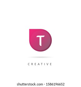 Initial Letter T Logo with shape element, vector illustration template