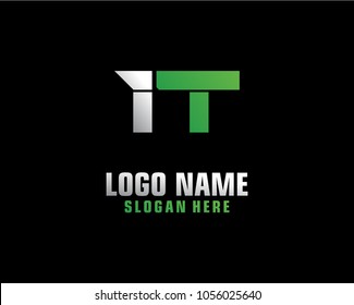 Initial letter I T logo template vector