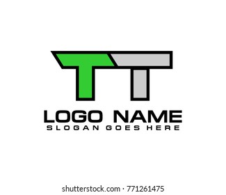 Initial letter T & T logo template vector