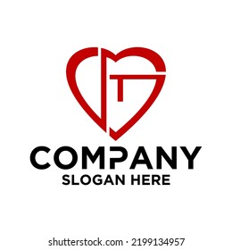 Initial letter i t logo vector design template