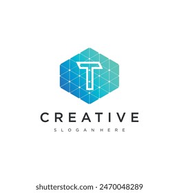 Initial letter T logo vector design template