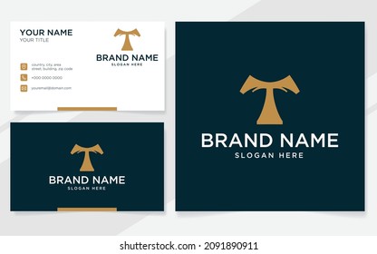 Initial letter T luxury logo for company with business card template