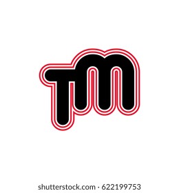initial letter t and m. tm monogram outline logo