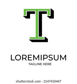 Initial Letter T modern logo design