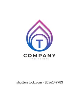 Initial Letter T with Oil and Gas Logo Design Inspiration