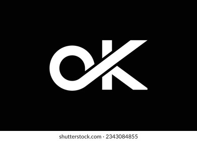 Initial letter t ok logo design template creative and professional infinity logo on black background
