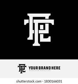 Initial letter T, P, L, TPL, TLP, PLT, PTL, LTP or LPT overlapping, interlock, monogram logo, white color on black background