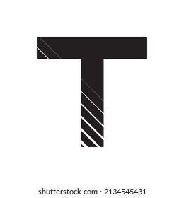 Initial Letter T Paper Cutout Vector Illustration - lines Logotype Vector Design Template.