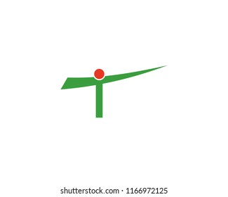 Initial Letter T People Icon Vector Logo Template Illustration Design